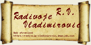 Radivoje Vladimirović vizit kartica